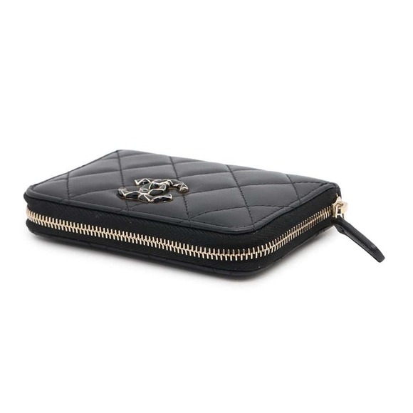 Chanel Matelasse Coco Mark Lambskin Coin Case Black - Picture 2 of 7